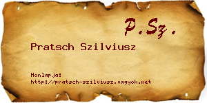 Pratsch Szilviusz névjegykártya